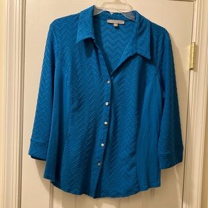 NY Collection blue petite Large jacket/top